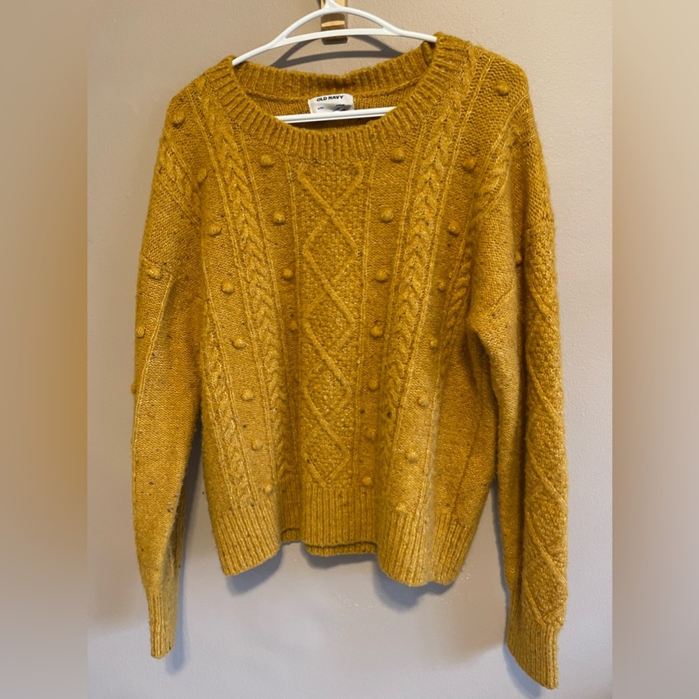 Mustard cable knit sweater